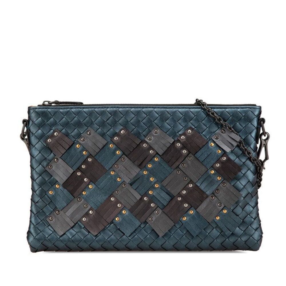 Bottega Veneta Intrecciato Studs Chain Shoulder Bag